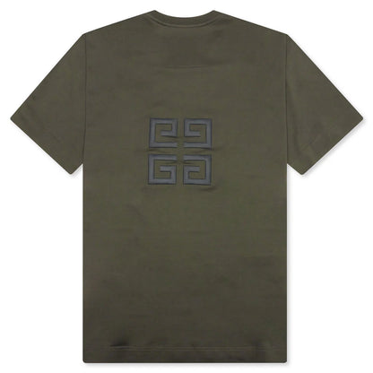 Oversized Fit Givenchy Embroidery T Shirt Greyish Green