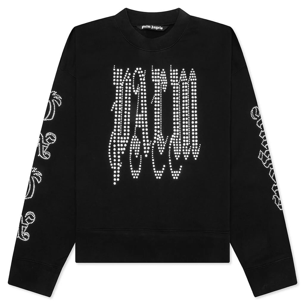 New Gothic Studded Crew Black Silver