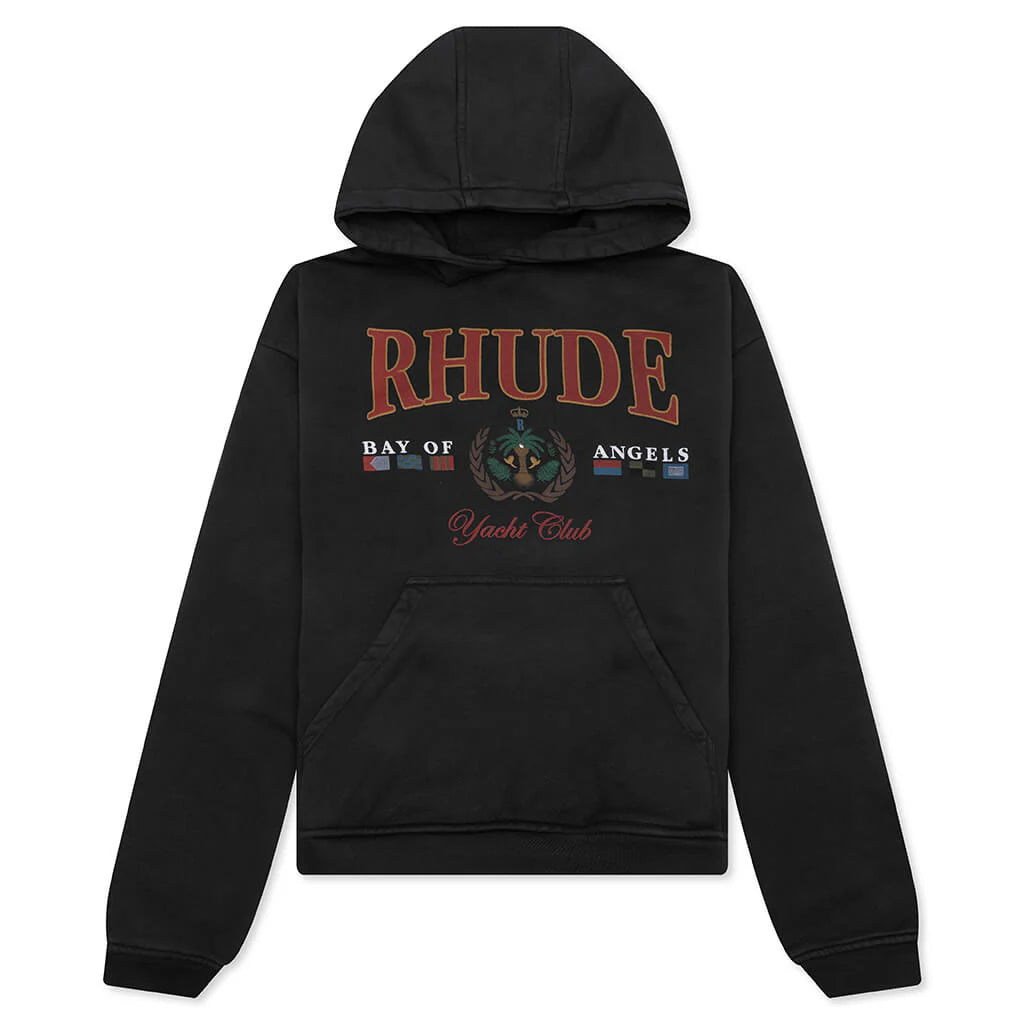 Bay of Angels Yacht Hoodie Vintage Black