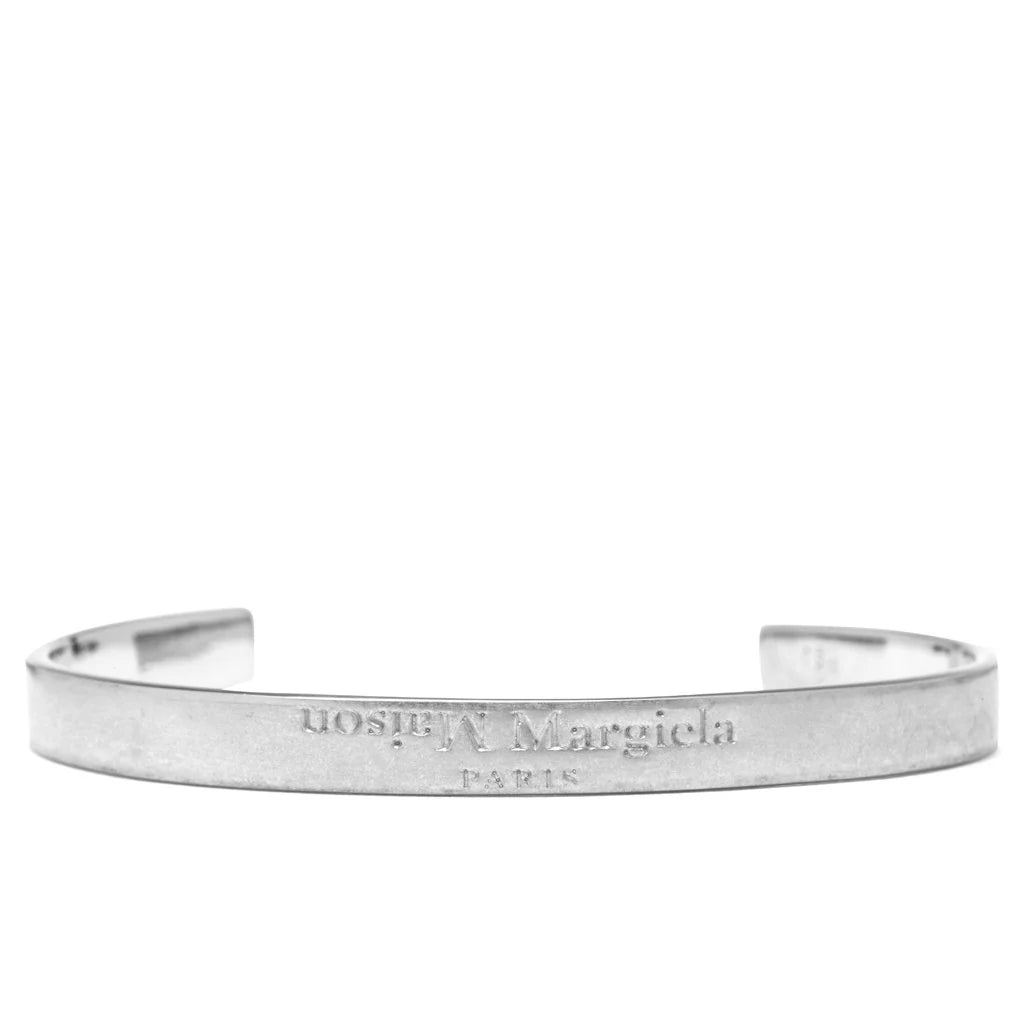 Flipped Logo Cuff Bracelet Palladio Burattato