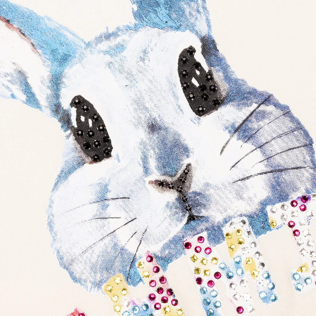 Crystal Bunny Crewneck Vintage White