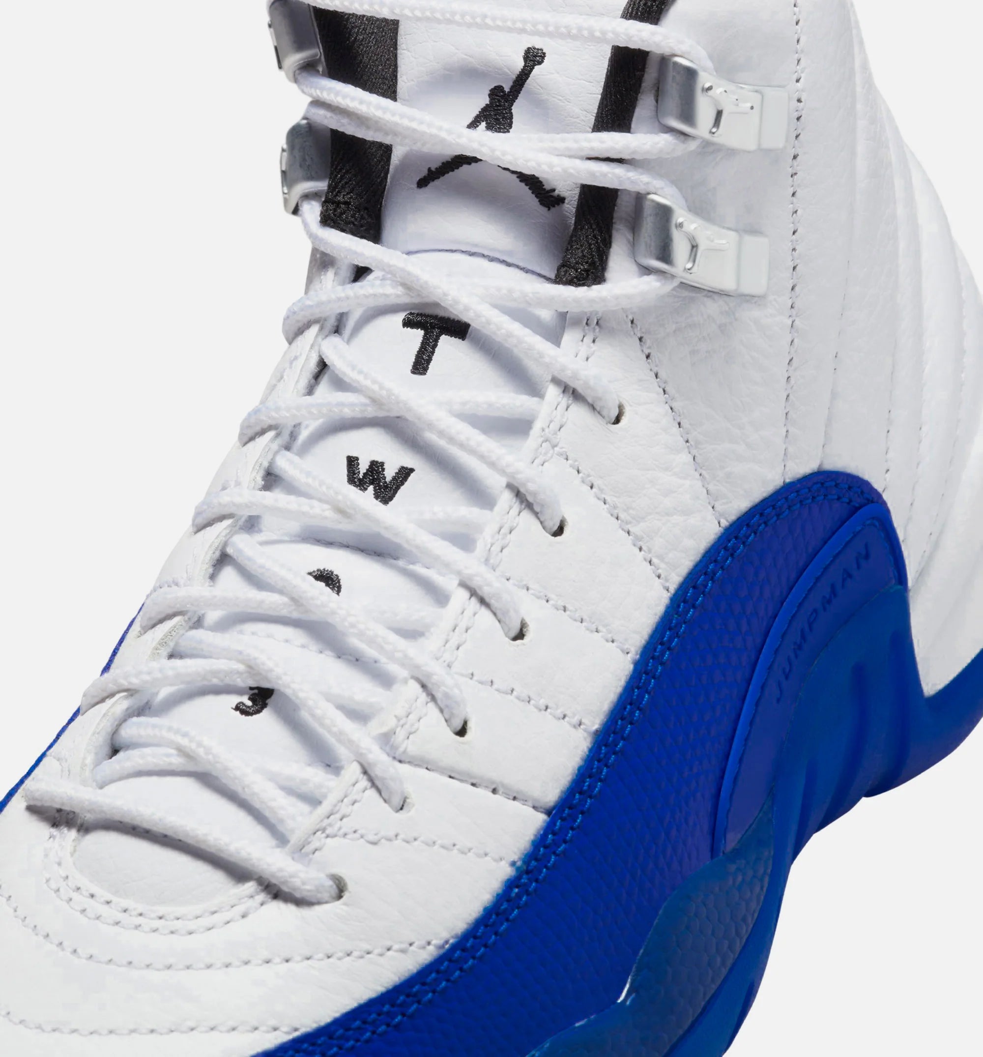 Air Jordan 12 Retro White and Game Royal Grade School Lifestyle Shoe White Black Game Royal