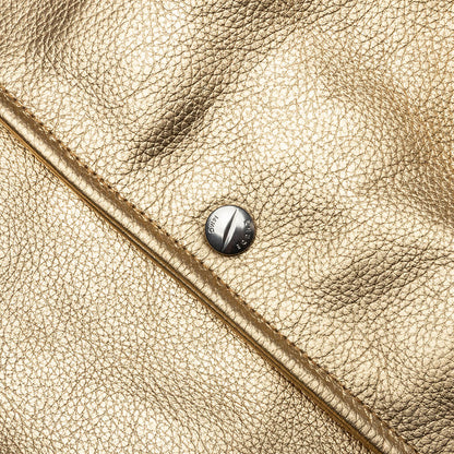 Metallic Leather Bomber Gold