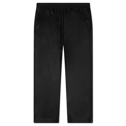 Melton Wool Trousers with Drawstring at Hems Black
