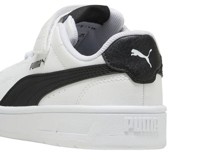 Tenis Puma Court Classic Clean Blanco y Negro para Niño