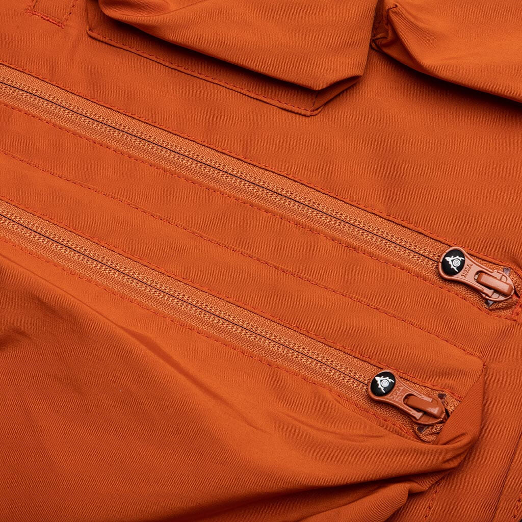 Multi Pocket Zipped Down Vest Orange