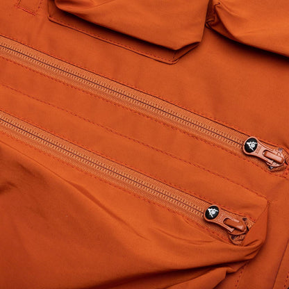 Multi Pocket Zipped Down Vest Orange