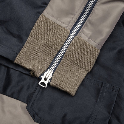 Cotton Chino x Nylon Twill Blouson Navy Taupe