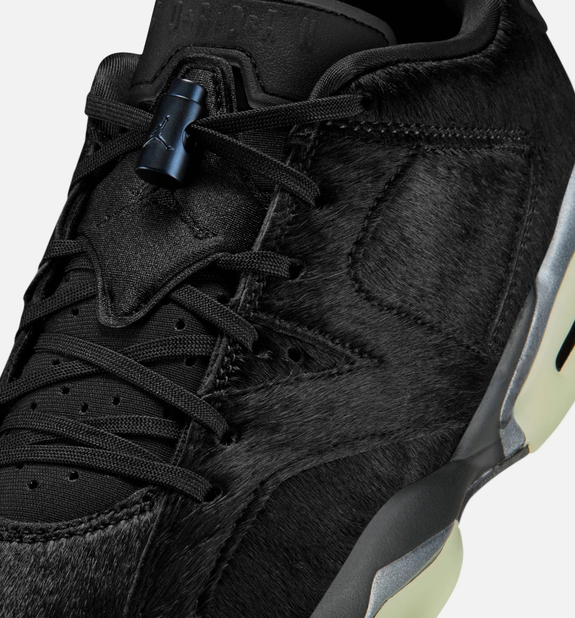 Air Jordan 6 Retro Low Blackout Womens Lifestyle Shoe Black Black