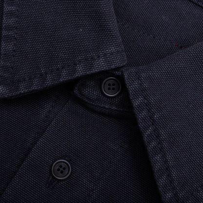 Chest Pocket Oversized Contrast Shirt Navy