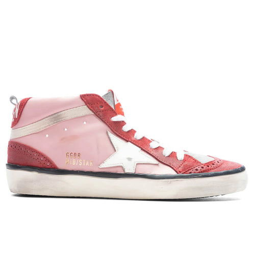 Womens Mid Star Toe Star and Spur Antique Pink Red White