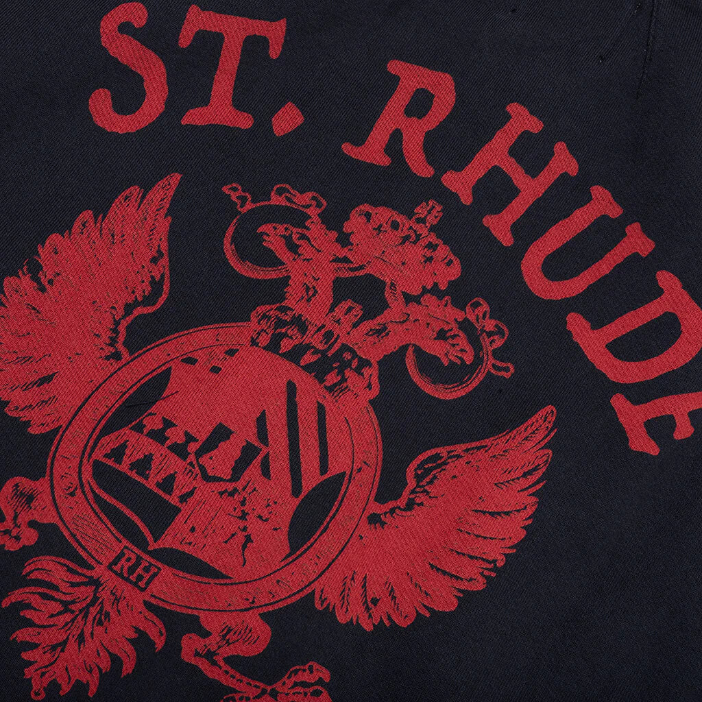 St Rhude Seal Zip Up Hoodie Vintage Black Red