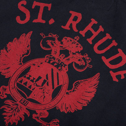 St Rhude Seal Zip Up Hoodie Vintage Black Red