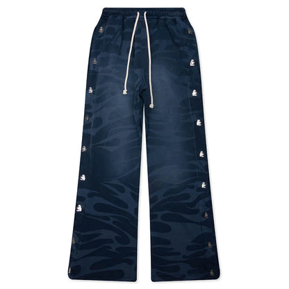 Snap Sweatpants with Flame Black